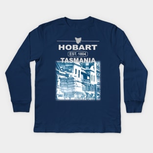 Hobart, Tasmania, Established 1804 Kids Long Sleeve T-Shirt